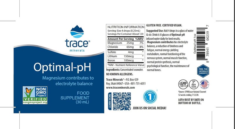 Trace Minerals OptimalpH  Concentrated Ionic Mineral Supplement for Digestive  Immune Health  Digestion  pH Support Supplement with Magnesium  Boron  1 fl oz About 120 Servings - Image 2