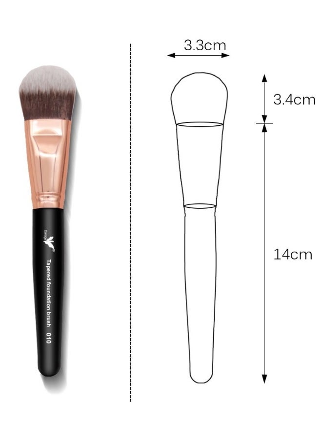 daroge - Tapered Foundation Makeup Brush - Black/Rose Gold - Image 1