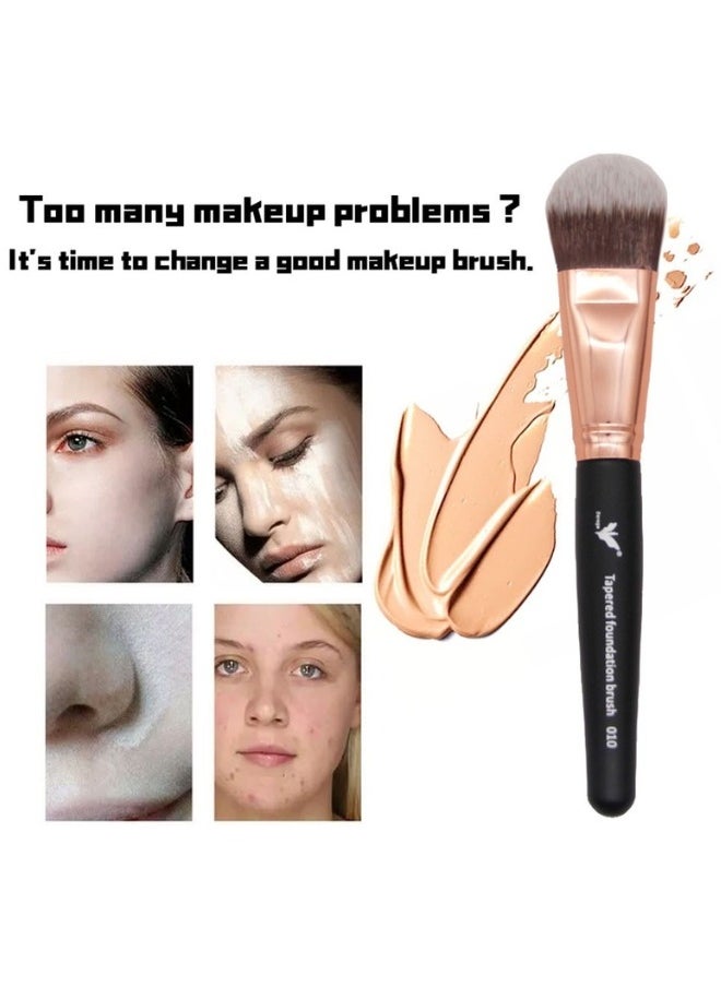 daroge - Tapered Foundation Makeup Brush - Black/Rose Gold - Image 1