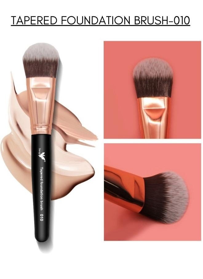daroge - Tapered Foundation Makeup Brush - Black/Rose Gold - Image 1