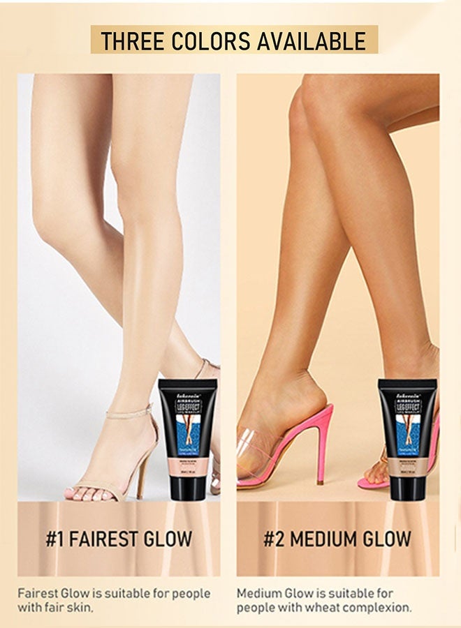 ليكرين مجموعة كريم مكياج الساق، درجتين (#1 و#2)، تغطية ناعمة مقاومة للماء، لمسة نهائية خالية من العيوب تدوم طويلاً، لتعزيز جمال الساق - Image 4