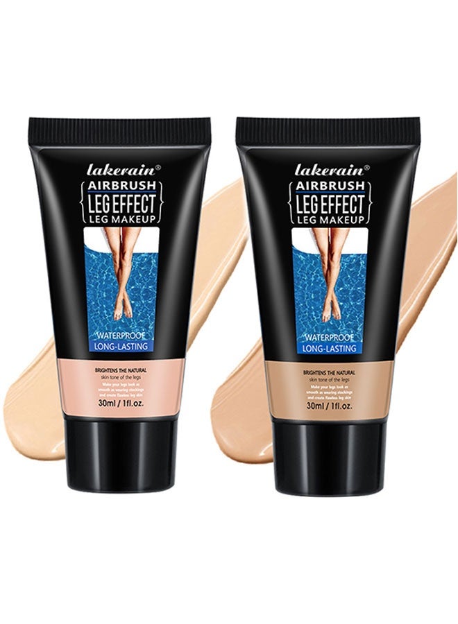 ليكرين مجموعة كريم مكياج الساق، درجتين (#1 و#2)، تغطية ناعمة مقاومة للماء، لمسة نهائية خالية من العيوب تدوم طويلاً، لتعزيز جمال الساق - Image 1