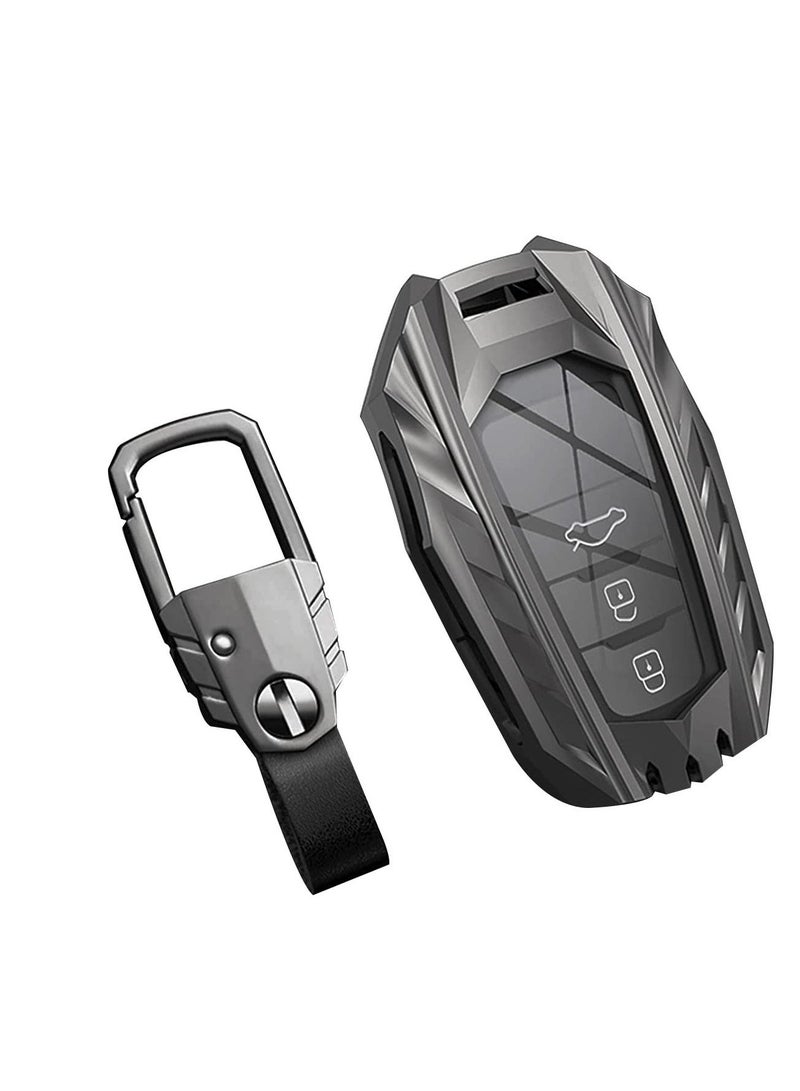 شو وو Alloy Key Fob Cover with Keychain for Toyota, Metal Zinc Shell TPU Full Protection Case Smart Remote Accessories Water-Proof and Dust-Proof All Inclusive - Image 1