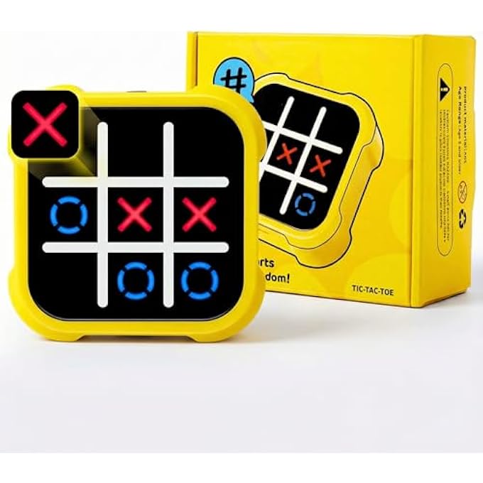 4-IN-1 ELECTRONIC TIC TAC TOE HANDHELD GAME, XO NOUGHTS & CROSSES + MEMORY FLASH + WHACK-A-MOLE, 1-2 PLAYER TRAVEL TOY FOR KIDS & ADULTS, 3XAAA REQUIRED (NOT INCLUDED) - Image 1