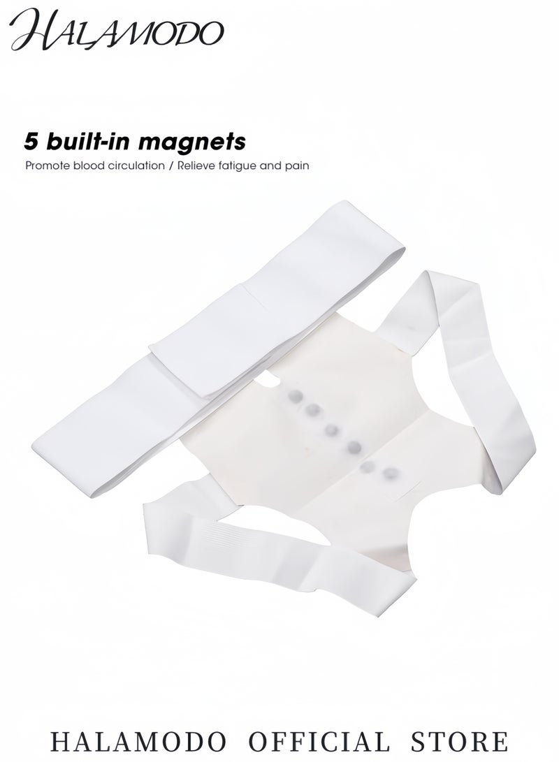هالامودو مصحح القوام للجنسين دعامة ظهر مغناطيسية قابلة للتعديل لتصحيح القوام دعم للظهر للرجال والنساء مصممة لتخفيف الألم وتحسين القوام مثالية للاستخدام اليومي - Image 4