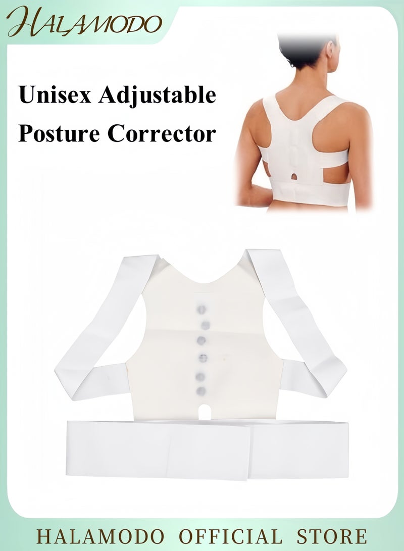هالامودو مصحح القوام للجنسين دعامة ظهر مغناطيسية قابلة للتعديل لتصحيح القوام دعم للظهر للرجال والنساء مصممة لتخفيف الألم وتحسين القوام مثالية للاستخدام اليومي - Image 1