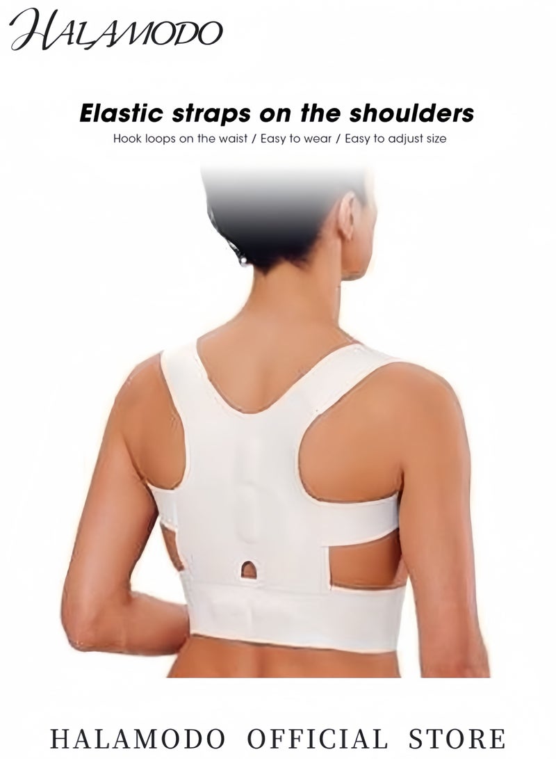 هالامودو مصحح القوام للجنسين دعامة ظهر مغناطيسية قابلة للتعديل لتصحيح القوام دعم للظهر للرجال والنساء مصممة لتخفيف الألم وتحسين القوام مثالية للاستخدام اليومي - Image 2