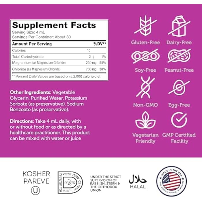 Zahler Magnesium Liquid Super-Strength Magnesium Muscle Calming Support, 4 FL OZ. Unflavored. - Image 5