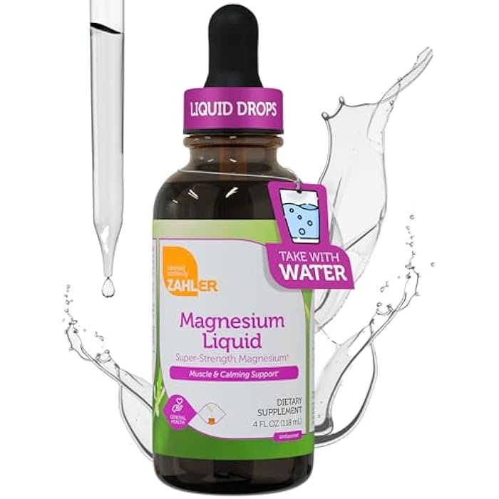 Zahler Magnesium Liquid Super-Strength Magnesium Muscle Calming Support, 4 FL OZ. Unflavored. - Image 1