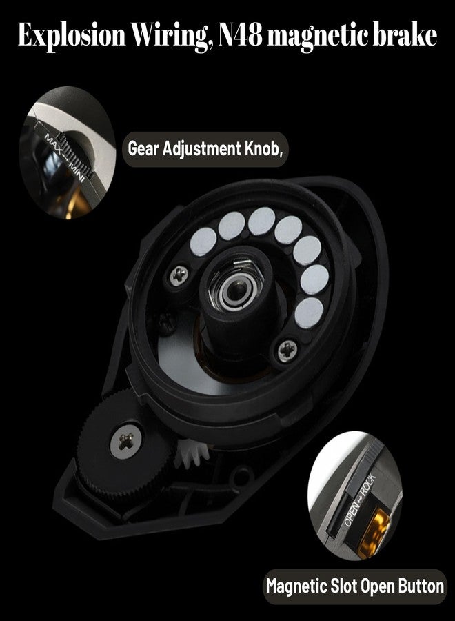 Lacusmall Baitcaster Reels, Fishing Reels with 7.2:1 Gear Ratio, Baitcasting Reel with Magnet Braking System, Bait Casters Reel,Smooth 17.6 LB Max Drag(Right Hand) - Image 4
