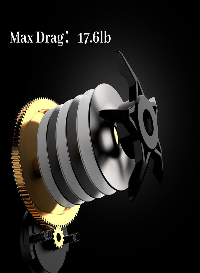 Lacusmall Baitcaster Reels, Fishing Reels with 7.2:1 Gear Ratio, Baitcasting Reel with Magnet Braking System, Bait Casters Reel,Smooth 17.6 LB Max Drag(Right Hand) - Image 3