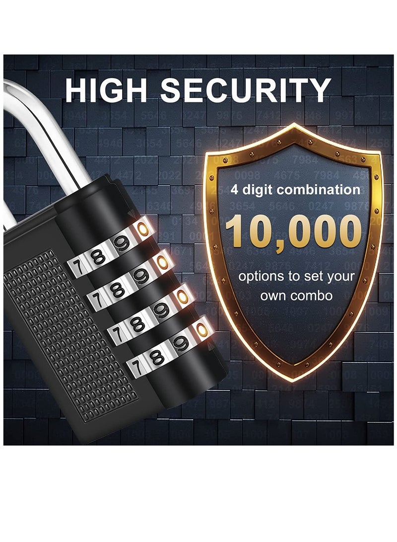 4 Digit Combination Lock Resettable Dial Combination Locker Lock for Gym and School Weatherproof Outdoor Hasp Combination Lock for Door Gates - Image 2