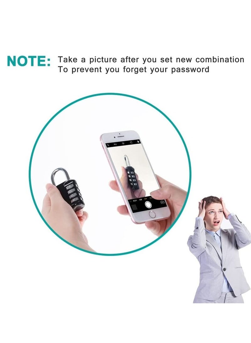 4 Digit Combination Lock Resettable Dial Combination Locker Lock for Gym and School Weatherproof Outdoor Hasp Combination Lock for Door Gates - Image 5