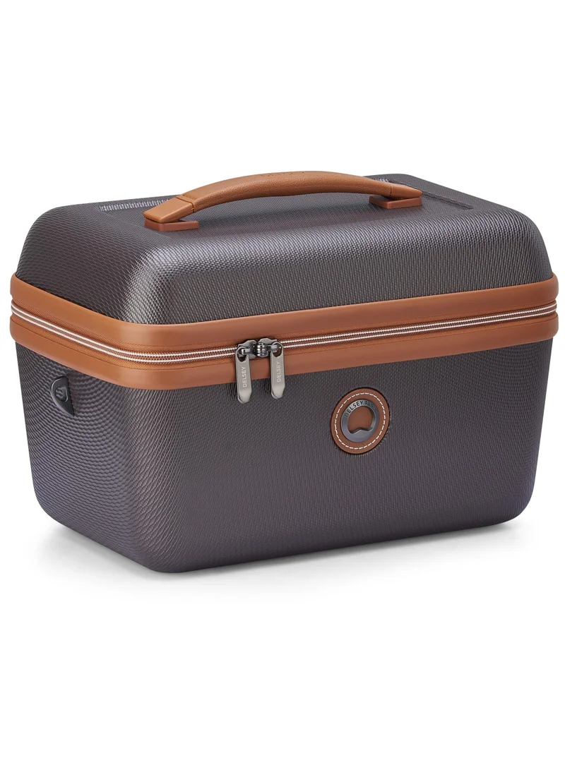 ديلسي _باريس حقيبة مكياج شاتليه اير . صلبة مع حزام كتف قابل للإزالة بني