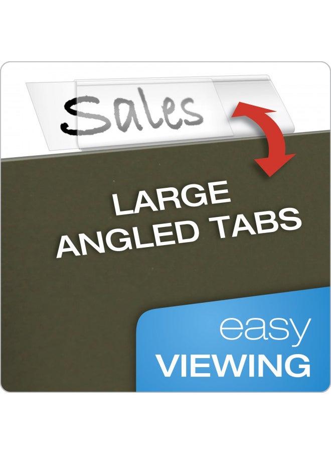 Pendaflex Insertable Plastic Tabs Hanging Folder Tabs, 2", Clear, 25 Tabs and Inserts per Pack (42)