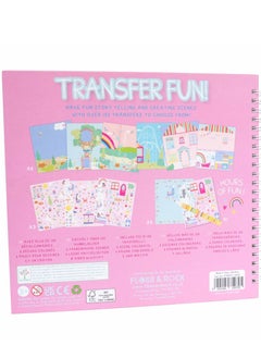 Floss & Rock Floss & Rock Rainbow Fairy Transfer Fun - Creative Activity Kit for Kids includes 150 Transfers, 6 Colorful Scenes, 6 Plain Doodle Pages & Pencil  - Image 3
