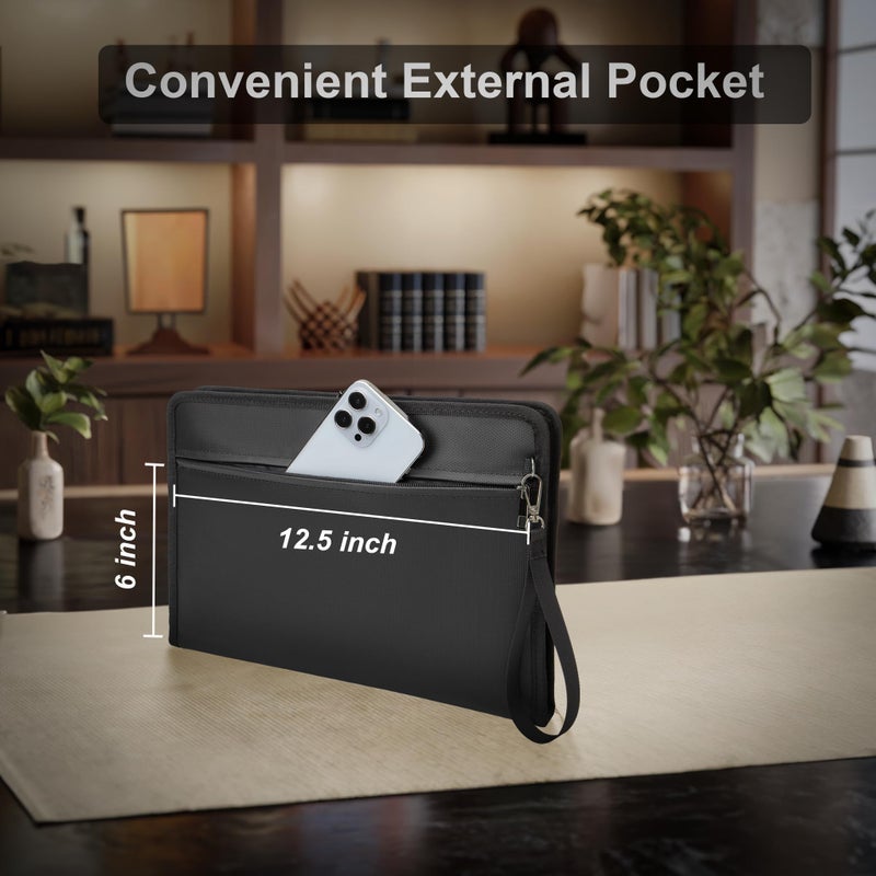 XIAODUN Fireproof Document Bag with Lockï¼Œ13"Ã—9.2" Fireproof Money Bagï¼Œwith Zipper and Lockï¼ŒSuitable for Tablets, A4 Documents, Cash, Mobile Phones, Credit Cards and Notarized Documents. - Image 5