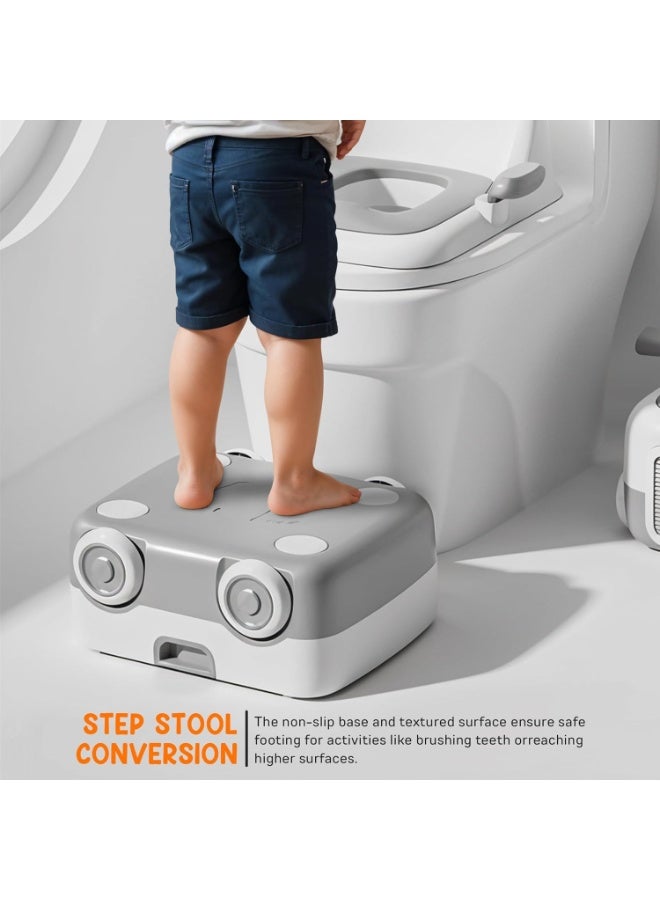 DUNISO كرسي تدريب الأطفال على استخدام المرحاض 3 في 1 للأطفال، مقعد مرحاض للأطفال مع ضوء LED، مقبض، وسادة PU وغطاء قابل للإغلاق، مقعد مرحاض للأطفال، قابل للإزالة، سهل التنظيف، للأطفال من 1-5 سنوات - Image 5