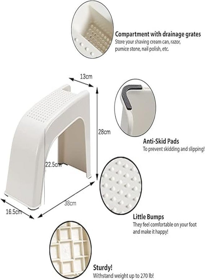 istore Shower Pedicure Chair with Footrest & Storage Non-Slip Footstool for Foot Care, Manicure & Pedicure Use Comfortable Foot Care Stool with Hidden Compartment for Home, Spa, or Salon Treatments - Image 2