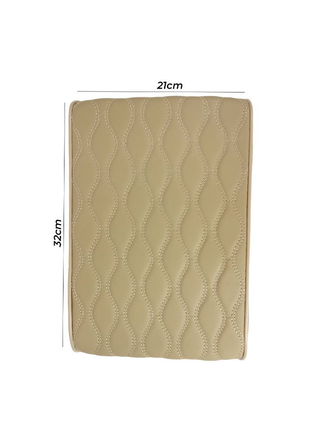 Car Armrest Cushion Pad 32x21cm – Memory Foam Center Console Cover, PU Leather, Waterproof, Anti-Slip Strap, Comfortable Support for All Cars & SUVs - Image 4