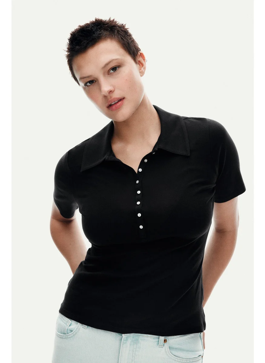 اتش اند ام Fitted Polo Shirt