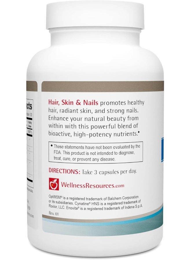 Wellness Resources Hair, Skin & Nails Dietary Supplement for Women - 90 Capsules - Image 3