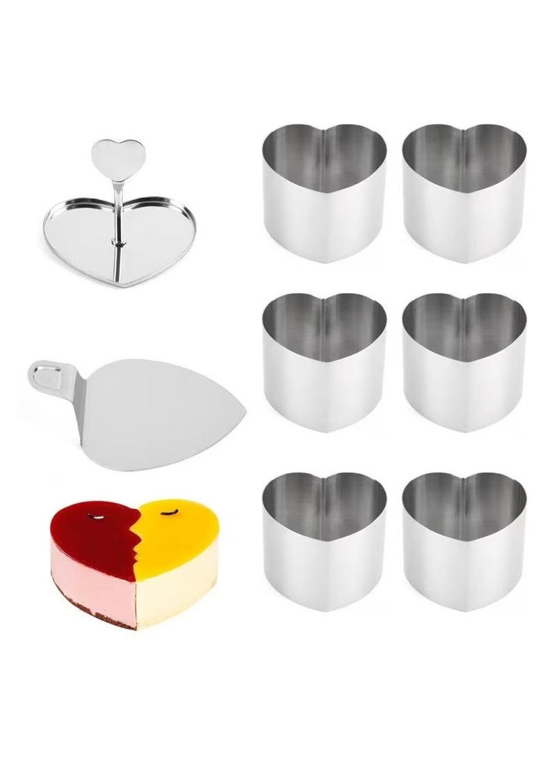 Baking mold creative love push piece pressed stainless steel thickened birthday cake high-end mousse mould mold - Image 1
