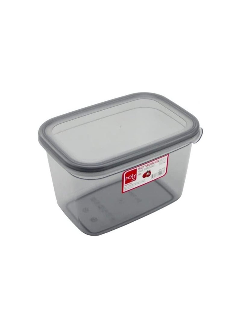 3 Piece refrigerator box for food storage healthy plastic clear, sizes of boxes (2.3 liter,1.3 liter,800 ml) -transparent grey  - Image 2