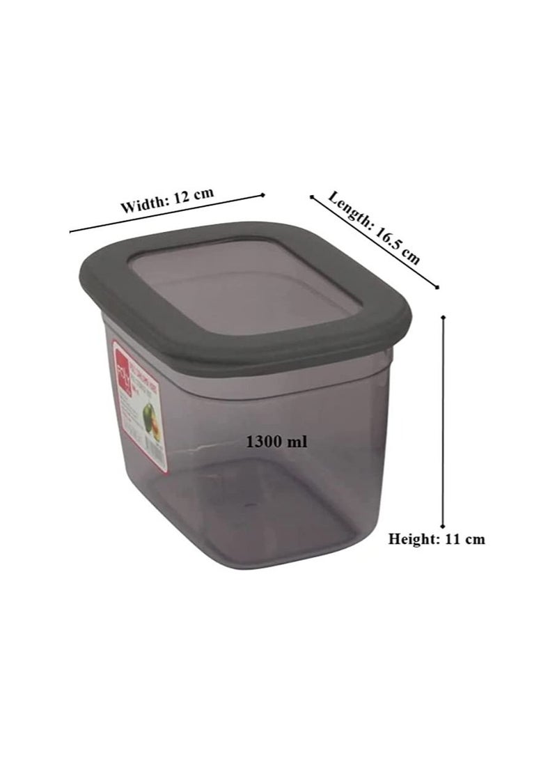 3 Piece refrigerator box for food storage healthy plastic clear, sizes of boxes (2.3 liter,1.3 liter,800 ml) -transparent grey  - Image 4
