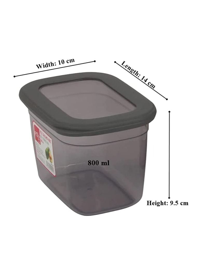 3 Piece refrigerator box for food storage healthy plastic clear, sizes of boxes (2.3 liter,1.3 liter,800 ml) -transparent grey  - Image 3