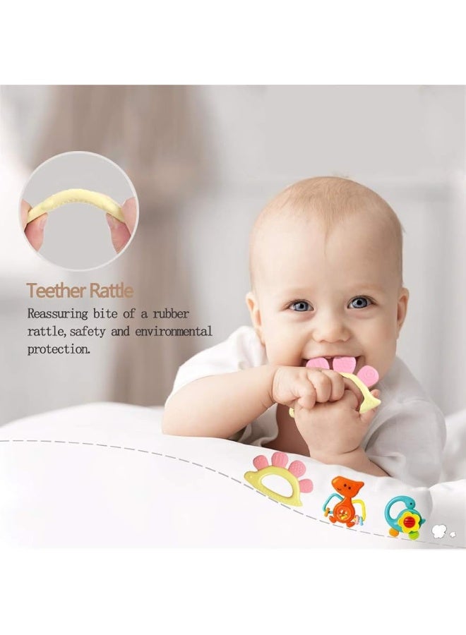 Yiosion Baby Rattles Sets Teether Shaker Grab and Spin Rattle Musical Toy Set Early Educational Toys Gifts for 3 6 9 12 Month Baby Infant Newborn - Image 4