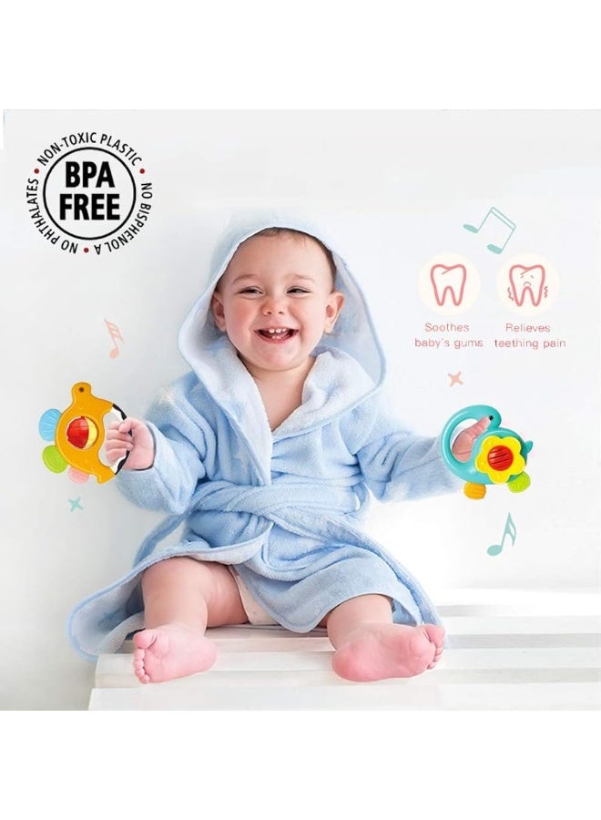 Yiosion Baby Rattles Sets Teether Shaker Grab and Spin Rattle Musical Toy Set Early Educational Toys Gifts for 3 6 9 12 Month Baby Infant Newborn - Image 3
