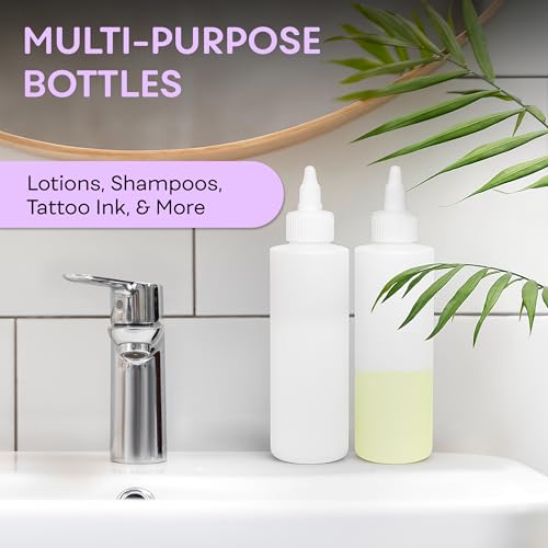 BRIGHTFROM Twist Top Applicator Bottles, Squeeze 8 OZ Empty Plastic Bottles, Refillable, Open/Close Nozzle - Hair Coloring/Multi Purpose (Pack of 2) - Image 4