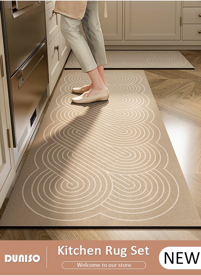 DUNISO 2 PCS  Kitchen Mats and Rugs Set , Non Slip Heavy Duty Standing Mat, Quick Dry Diatom Mud Floor Mat,  Extra Soft and Absorbent Floor Mats for  Kitchen, Bath, Office, Laundry(40*60cm+40*120cm)  - Image 1