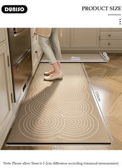 DUNISO 2 PCS  Kitchen Mats and Rugs Set , Non Slip Heavy Duty Standing Mat, Quick Dry Diatom Mud Floor Mat,  Extra Soft and Absorbent Floor Mats for  Kitchen, Bath, Office, Laundry(40*60cm+40*120cm)  - Image 4