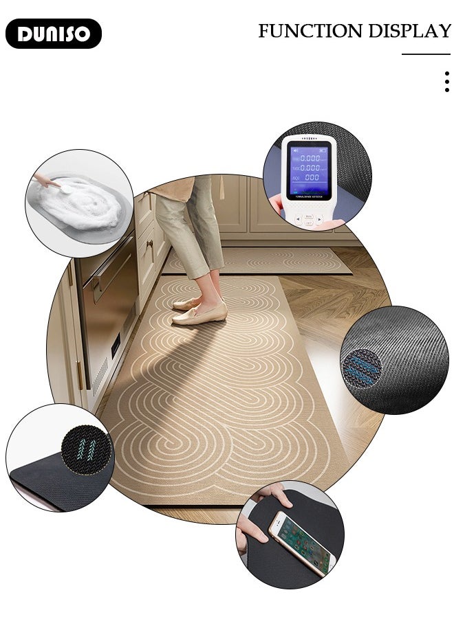 DUNISO 2 PCS  Kitchen Mats and Rugs Set , Non Slip Heavy Duty Standing Mat, Quick Dry Diatom Mud Floor Mat,  Extra Soft and Absorbent Floor Mats for  Kitchen, Bath, Office, Laundry(40*60cm+40*120cm)  - Image 5