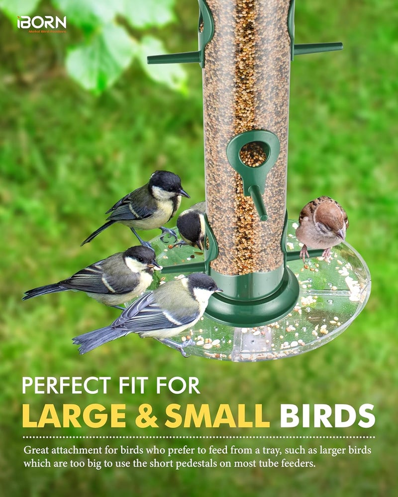 iBorn Bird Feeders Seed Catcher for Outside Hanging 6 Port Bird Feeder for Cardinal Birds Aluminium Metal,Green Finishing 14 Inch 6 Port (Seed is not Included) - Image 4