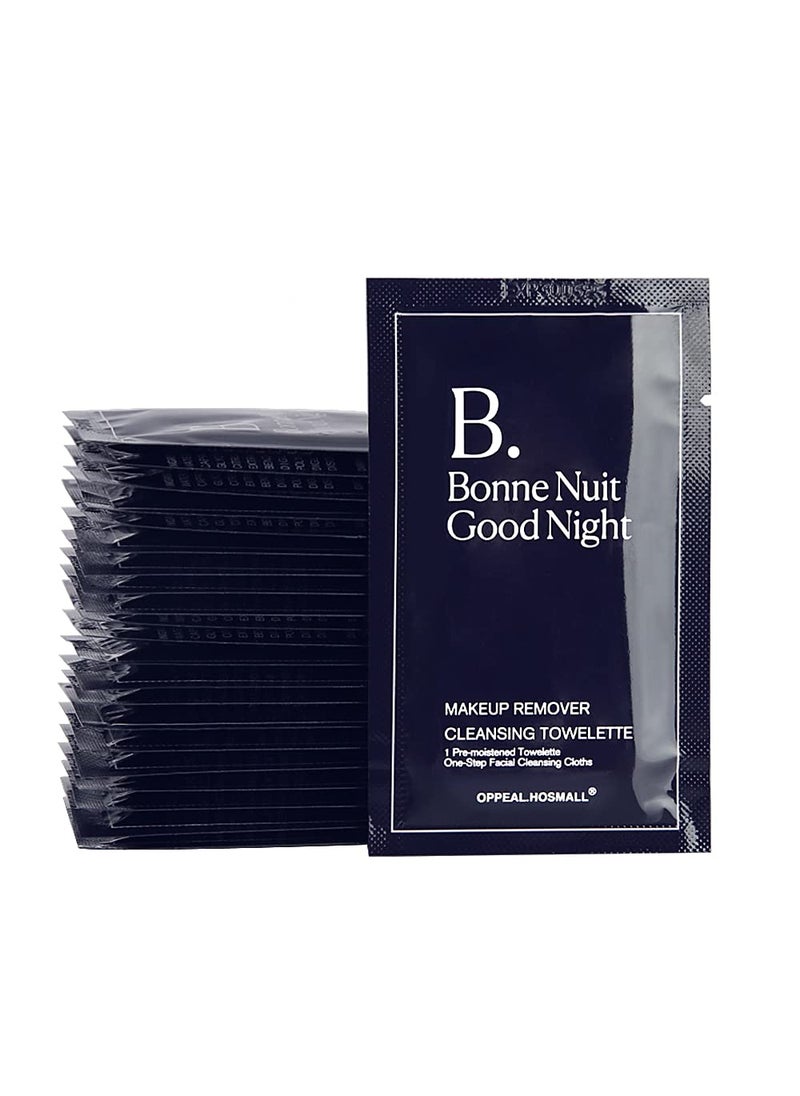 OPPEAL.HOSMALL 100ct Facial Cleansing Wipes Gentle Makeup Remover Elegant Individually Wrapped Essence Oil  Alcohol Free Ideal Portable Size for Salon Party Vacation 