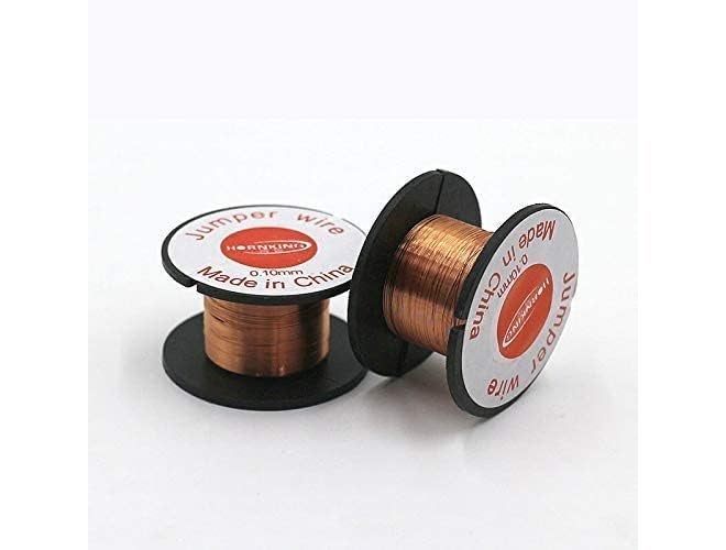 SCHOFIC [0.1MM] PCB Link Jumper Wire Copper Soldering Wire Maintenance Jump Line for Mobile Phone Computer PCB Welding Repair Tools (20) - Image 1