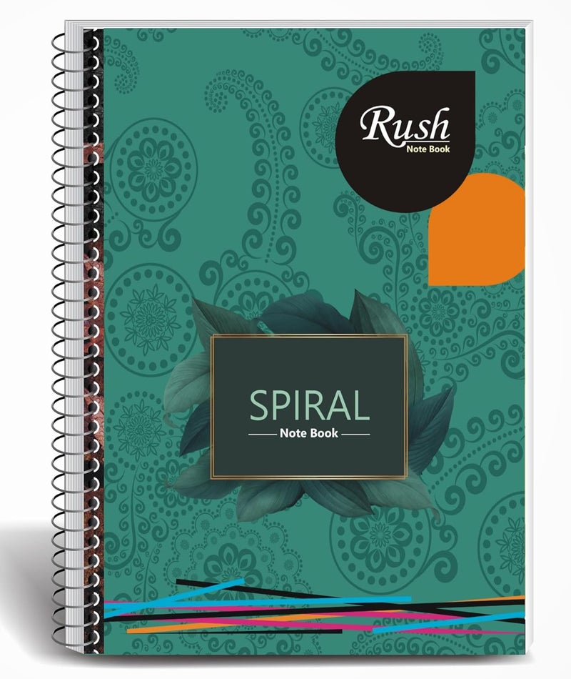 RUSH NOTE BOOKS Semi Rough A4 Spiral Notebook Unruled 400 Pages Notebook | Rough Notebooks 400 Pages Cheap | A4 Size Spiral Notebooks For Students 400 Pages | Rough Notebook | Unruled Spiral Notebook - Image 1