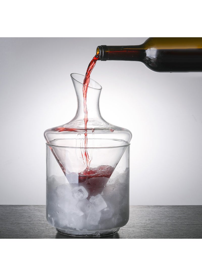 Generic - Crystal Wine Decanter Set Slanted Mouth - Image 1
