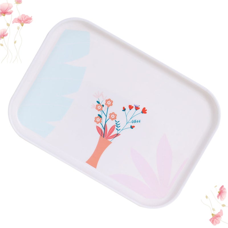 plate Fruit Tray Flower Pattern Breakfast Snack Tray Household Tableware for Home Shop Restaurant (Middle Size) - Image 5