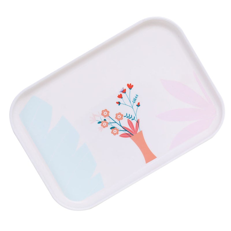 plate Fruit Tray Flower Pattern Breakfast Snack Tray Household Tableware for Home Shop Restaurant (Middle Size) - Image 3