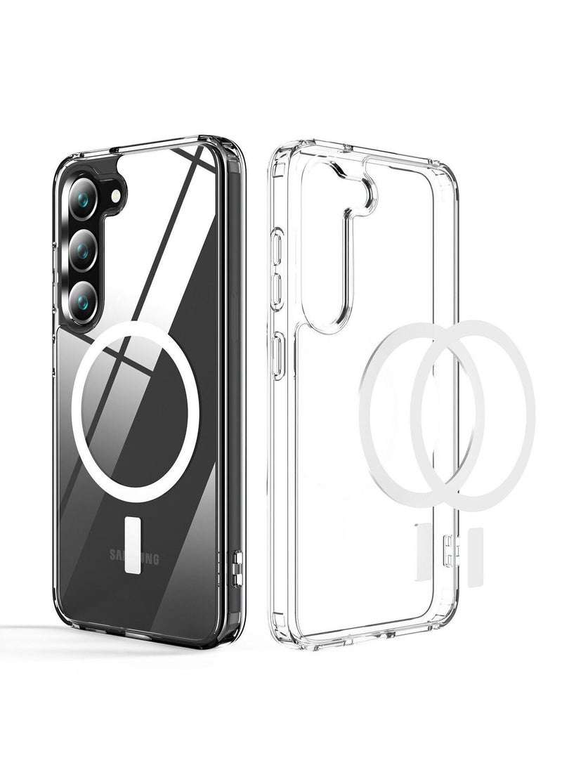 HEXABEX Magnetic Phone Case for Samsung Galaxy S23 6.1" Shockproof Clear Cell Phone Case Works with Wireless Charging Magsafe  - Image 2