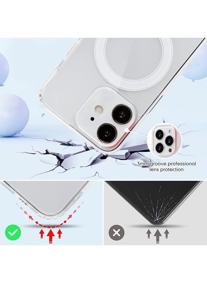 Case For iPhone 11 Clear Magnetic Cover MagSafe Compatible - Hybrid Protective Crystal Clear Hard Back Case - Shockproof Silicone Frame - Slim Transparent Case for Apple iPhone 11  - Image 3