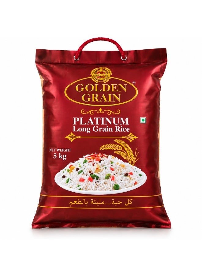 Golden Grain Platinum Long Grain Rice, INDIA 5 KG - Image 1