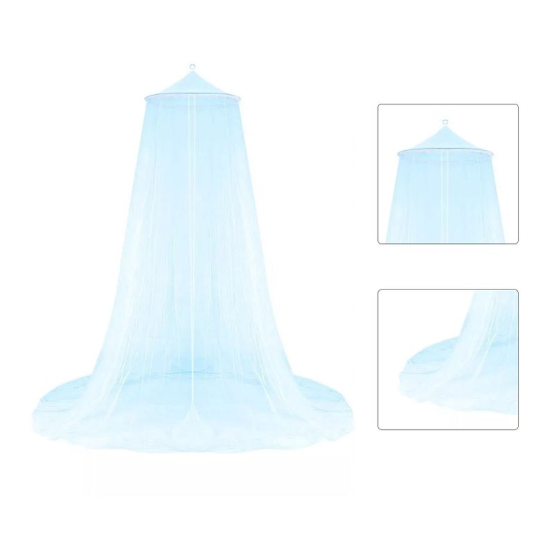 Queen Size Bed Canopy Princess Round Dome Bed Canopy Dome for Picnic Courtyard Outdoor Household Blue - Image 2