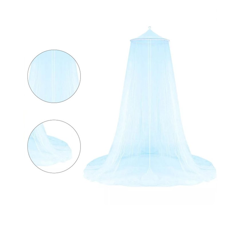 Queen Size Bed Canopy Princess Round Dome Bed Canopy Dome for Picnic Courtyard Outdoor Household Blue - Image 3