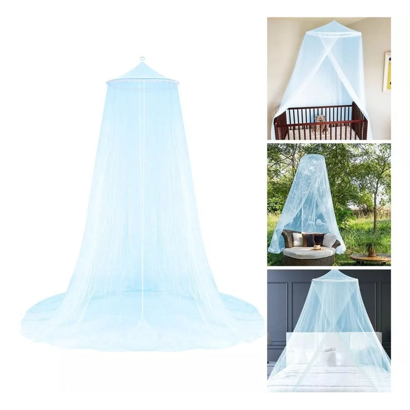 Queen Size Bed Canopy Princess Round Dome Bed Canopy Dome for Picnic Courtyard Outdoor Household Blue - Image 5