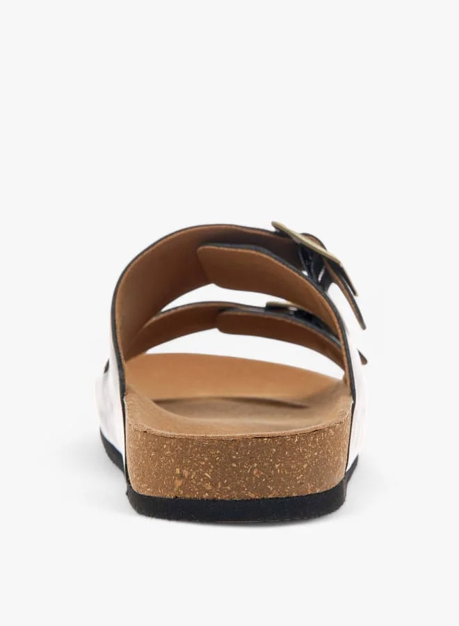Paprika BLACK Women's Buckle Accent Slip-On Sandals for Women | Best Price UAE
